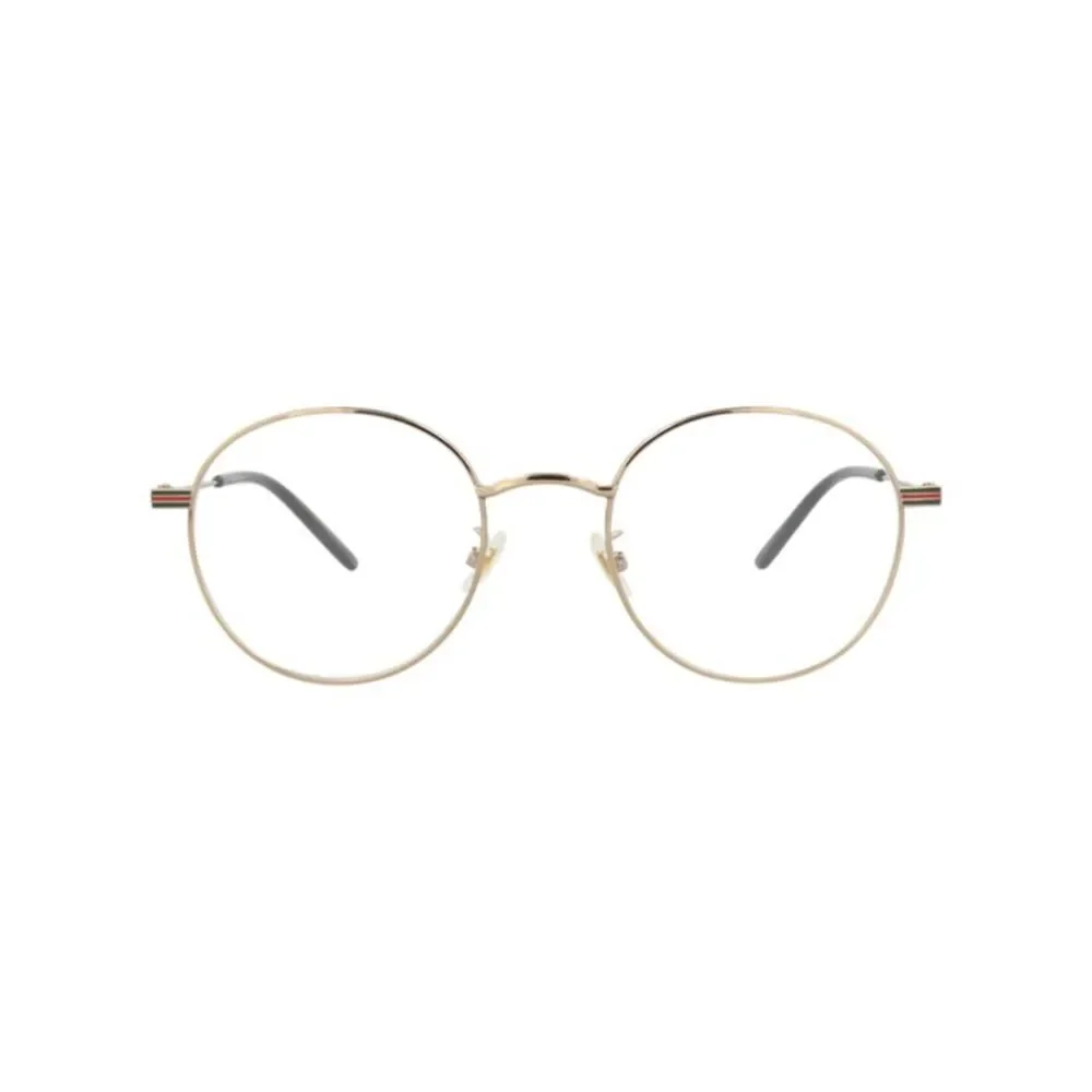 Gucci Round-Frame Metal Optical Frames Gold Mens